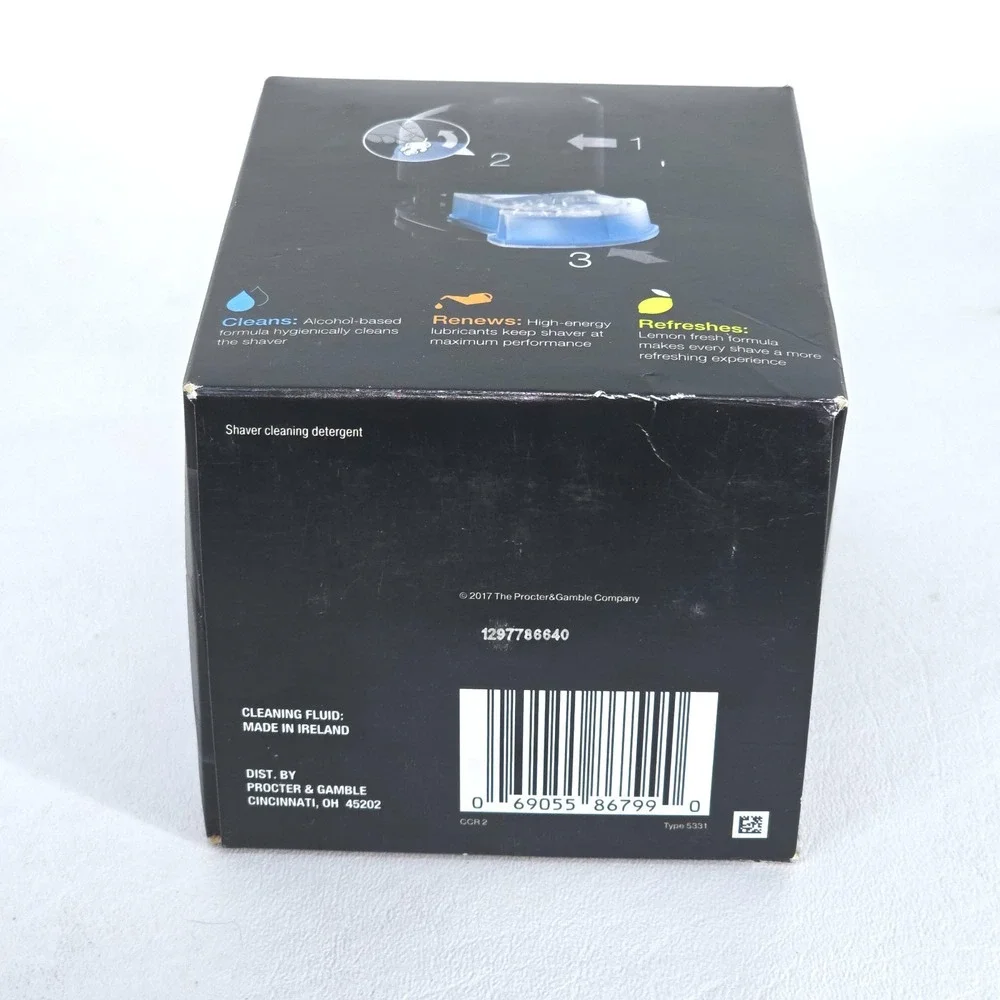 Braun Clean Renew Refill Lemon Fresh Cleaning Fluid 2 Cartridges New Shelf Pull